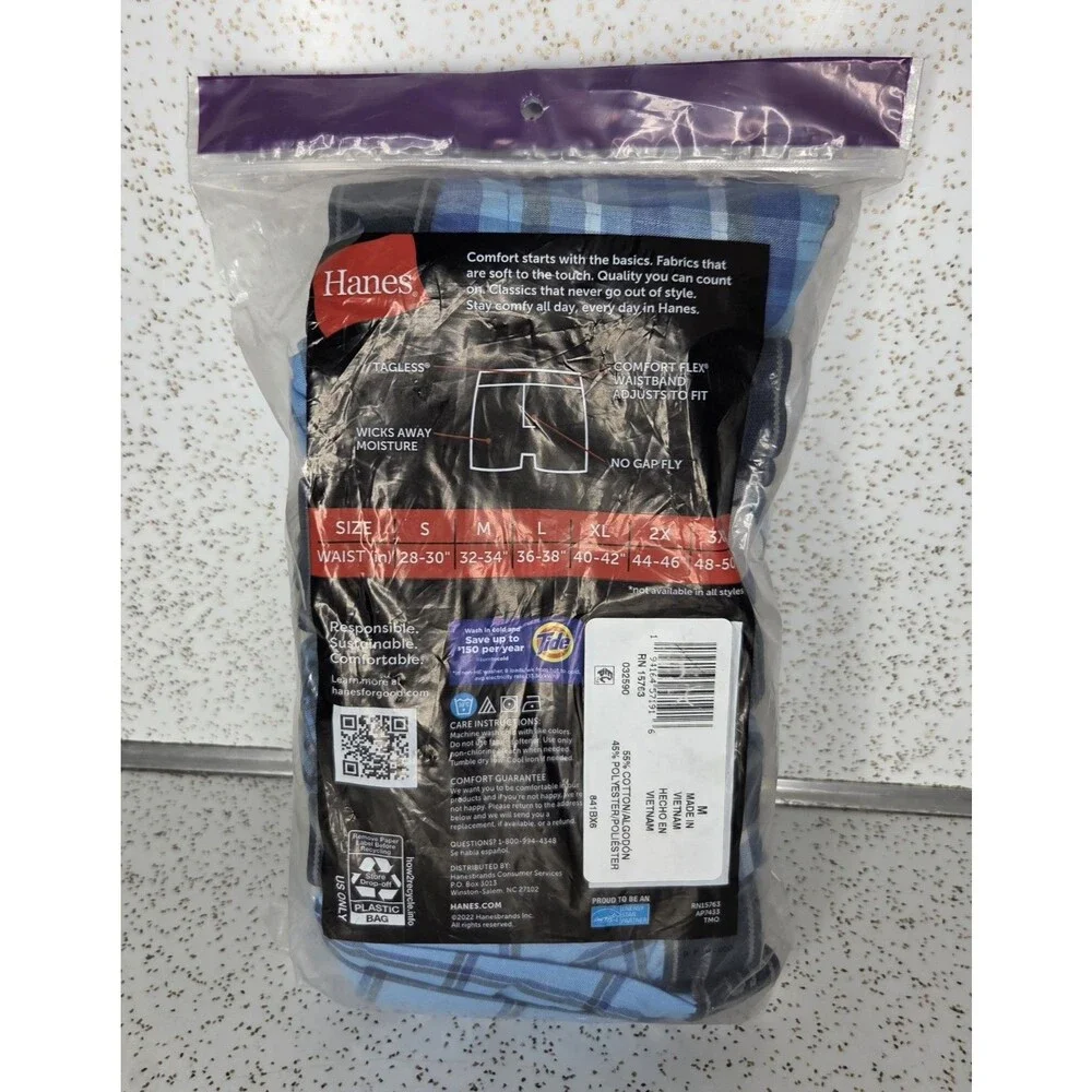 HANES 6 PACK Men's Cool Comfort Boxer Briefs Sz M 32-34